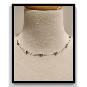 Sterling Silver Tube Barrel Bead Vintage Necklace
